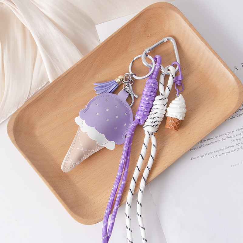 Wholesale Ice cream pendant mini lollipop bag charm